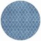 Homeroots 8' Denim Blue And Ivory Round Geometric Washable Indoor Outdoor Area Rug 596095 - alternate 2