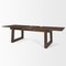 Homeroots 106" Dark Brown Solid Wood Self-Storing Leaf Sled Base Extendable Dining Table 604023 - alternate 2
