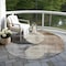 Homeroots 8' Pewter Brown And Charcoal Round Geometric Washable Indoor Outdoor Area Rug 604931 - alternate 3
