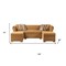 Homeroots Mustard Velvet U Shaped Three Piece Sofa and Chaise Sectional With Toss Pillows 643890 - alternate 3