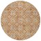 Homeroots 8' Copper Gray And Beige Round Floral Washable Indoor Outdoor Area Rug 595939 - alternate 4