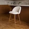 Homeroots 27" Beige and Oak Fabric and Metal Low Back Counter Height Swivel Bar Chair 719404 - alternate 4