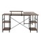 Homeroots 59" Walnut Wood and Stainless Steel L Shape Computer Desk 723781 - alternate 4