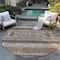 Homeroots 8' Chocolate And Gray Round Southwestern Washable Indoor Outdoor Area Rug 582814 - alternate 4