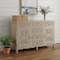 Homeroots 66in Gray Distressed Solid Wood Carved Floral Six Drawer Sideboard with Two Doors 521379 - alternate 3