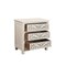 Homeroots 30" White Solid Wood Distressed Three Drawer Nightstand 521193 - alternate 5