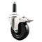 Service Caster 4 Inch 316SS Soft Rubber Swivel 3/4 Inch Expanding Stem Caster Lock Brake SCC SCC-SS316TTLEX20S414-SRS-34 - alternate 1