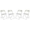 Leisuremod Lawrence Acrylic Folding Chair with Metal Frame, Amber, 4PK LF19A4 - alternate 1
