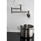 Kingston Brass Wall Mount Pot Filler Faucet with Knurled Handle, Polished Nickel KS8106RKZ - alternate 2