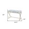Homeroots 45" White and Bronze Glass Writing Desk With Two Drawers 402028 - alternate 2