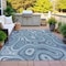 Homeroots 3' X 5' Blue And Ivory Geometric Washable Indoor Outdoor Area Rug 631377 - alternate 3