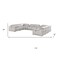 Homeroots Ash Gray Leather Modular U Shaped Ten Piece Corner Sectional With Console 643934 - alternate 4