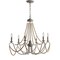 Jonathan Y Rustica 6-Light 27" Adjustable Greige Metal/Wood Bead LED Chandelier, Grey/Natural JYL9060A - alternate 4