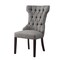 Homeroots Set of Two Tufted Light Gray and Espresso Linen Wing Back Dining Side Chairs 543543 - alternate 3