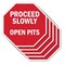 Signmission Proceed Slowly Open Pits, 10 inch X 10 inch, Aluminum Metal Signs, 5PK OC-A-5Pack-10-111 - alternate 1