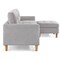 Homeroots 87" Light Gray Polyester Blend Sofa With Ottoman With Natural Legs 544961 - alternate 3