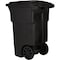 Toter 64 Gal. Black Outdoor Trash Can With Attached Lid & Wheels 79264-R2200 - alternate 2