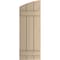 Ekena Millwork Knotty Pine 3 Board Joined Board-n-Batten w/Elliptical Top Faux Wood Shutters, 16 1/2W x 64H, PR SHUBJL16X64KPPR - alternate 2
