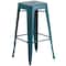 Flash Furniture 30" High Aged Kelly Blue-Teal Metal Barstool ET-BT3503-30-KB-GG - alternate 5