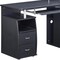 Homeroots 47" Espresso Wood Computer Desk With Two Drawers 723755 - alternate 2