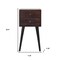 Homeroots 22" Brown Solid Wood Square Two Drawer Nightstand 651787 - alternate 4