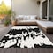 Homeroots 8' X 10' Black And Ivory Abstract Washable Indoor Outdoor Area Rug 613617 - alternate 2
