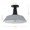 Jonathan Y Camila 14 in. 1-Light Classic Industrial Indoor/Outdoor Iron LED Semi Flush Mount, Matte Silver Blue JYL7617K - alternate 3