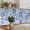 Homeroots 12" X 12" Vintage Turq Blue and White Peel and Stick Removable Tiles 556404 - alternate 4