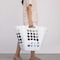 Basicwise Flexible Plastic Laundry Basket - Square Storage Hamper with Side Handles for Easy Carrying QI003857.L.WT - alternate 5