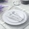 Elama 150 Piece Disposable Plastic Dinnerware Party Set for 25 Guests in White with Silver Trim 750124339M - alternate 2