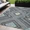 Homeroots 5' X 8' Pewter Charcoal And Sky Blue Tribal Washable Indoor Outdoor Area Rug 598149 - alternate 1