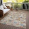 Homeroots 8' X 10' Terra Cotta Beige And Teal Blue Geometric Washable Indoor Outdoor Area Rug 603284 - alternate 4