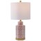 Jonathan Y Diana 23.5 in. Traditional Classic Ceramic and Metal Ginger Jar LED Table Lamp, Red/White/Brass Gold JYL3050C - alternate 1