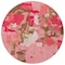 Homeroots 8' Coral Pink And Brown Round Abstract Washable Indoor Outdoor Area Rug 599558 - alternate 3