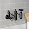 Kingston Brass Wall Mount Pot Filler Faucet with Knurled Handle, Matte Black KS3100RKX - alternate 3