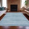 Homeroots 5' X 8' Sky Blue And Ivory Striped Washable Indoor Outdoor Area Rug 631516 - alternate 3
