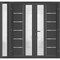 Vdomdoors Front Exterior Prehung Metal-Plastic Double Doors / MANUX 8088 Antracite / Sidelite Exterior Window MANUX8088DEXD-ANT-LH-W72+12xH80 - alternate 1