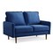 Homeroots 57" Blue And Dark Brown Velvet Loveseat 543726 - alternate 4