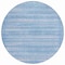 Homeroots 8' Sky Blue And Ivory Round Striped Washable Indoor Outdoor Area Rug 631517 - alternate 2