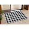 Homeroots 3' X 5' Black Gray And Ivory Plaid Washable Indoor Outdoor Area Rug 595463 - alternate 1