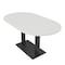 Skutchi Designs Racetrack Conference Table With Power Unit, 36 in W, 60 in L, White HAR-RAC-36X60-DOU.BK-WA7976-NA - alternate 1
