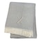 Homeroots 55" X 70" Gray White Herringbone Cotton Blend X Initial Throw Blanket with Tassels Embroidery 655547 - alternate 1