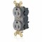 Leviton Straight Blade Receptacle, 5-20R, 20 A, 125V AC, Flush Mount, Self-Grounded M5362-SGG - alternate 1