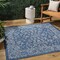 Jonathan Y Tela Bohemian Textured Weave Floral Navy/Gray 4 ft Square Indoor/Outdoor Area Rug SMB100B-4SQ - alternate 1