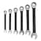 Performance Tool 6 pc. SAE Black Ratcheting Wrench Set, 72 Gear Teeth, Storage Rack W1166 - alternate 1