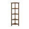 Homeroots 60" Walnut Solid Wood Four Tier Corner Bookcase 379945 - alternate 1