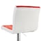 Elama 2 Piece Faux Leather Tufted Bar Stool in Red and White with Chrome Base ELM-742-RED-WHT - alternate 2