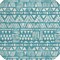 Homeroots 8' Teal Blue And Ivory Round Southwestern Washable Indoor Outdoor Area Rug 594192 - alternate 5