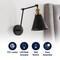 Jonathan Y Rover 7" Classic Industrial Metal Adjustable Arm LED Wall Sconce, Black/Brass Gold JYL7462A - alternate 4