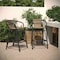 Flash Furniture Lila  Commercial Grade Indoor-Outdoor PE Rattan Restaurant Barstool with Black Aluminum Frame and Footrest in Medium Brown, PK2 2-SDA-AD632032R-DK-BN-GG - alternate 9